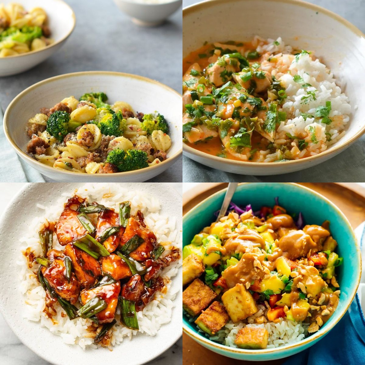 Four Cuisines, One Cart: Pasta Night, Thai Curry, Mongolian Chicken, and Mango Bowls